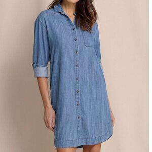 Southern Tide Cam Denim Button Front Shirt Dress